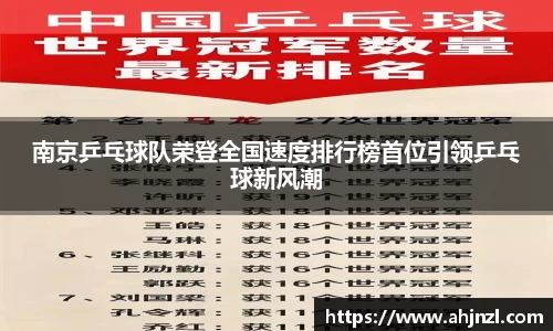 南京乒乓球队荣登全国速度排行榜首位引领乒乓球新风潮